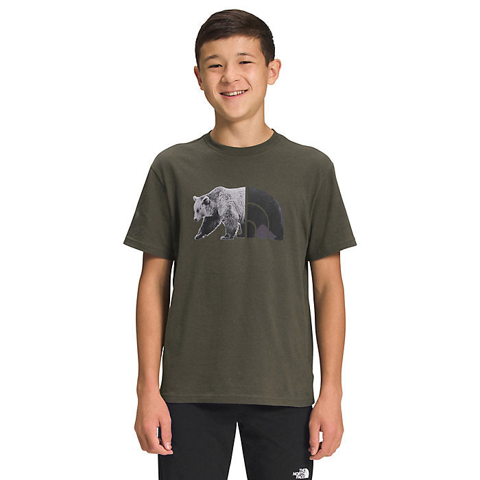 The North Face Boys' S/S Graphic Tee New Taupe Green/TNF Black