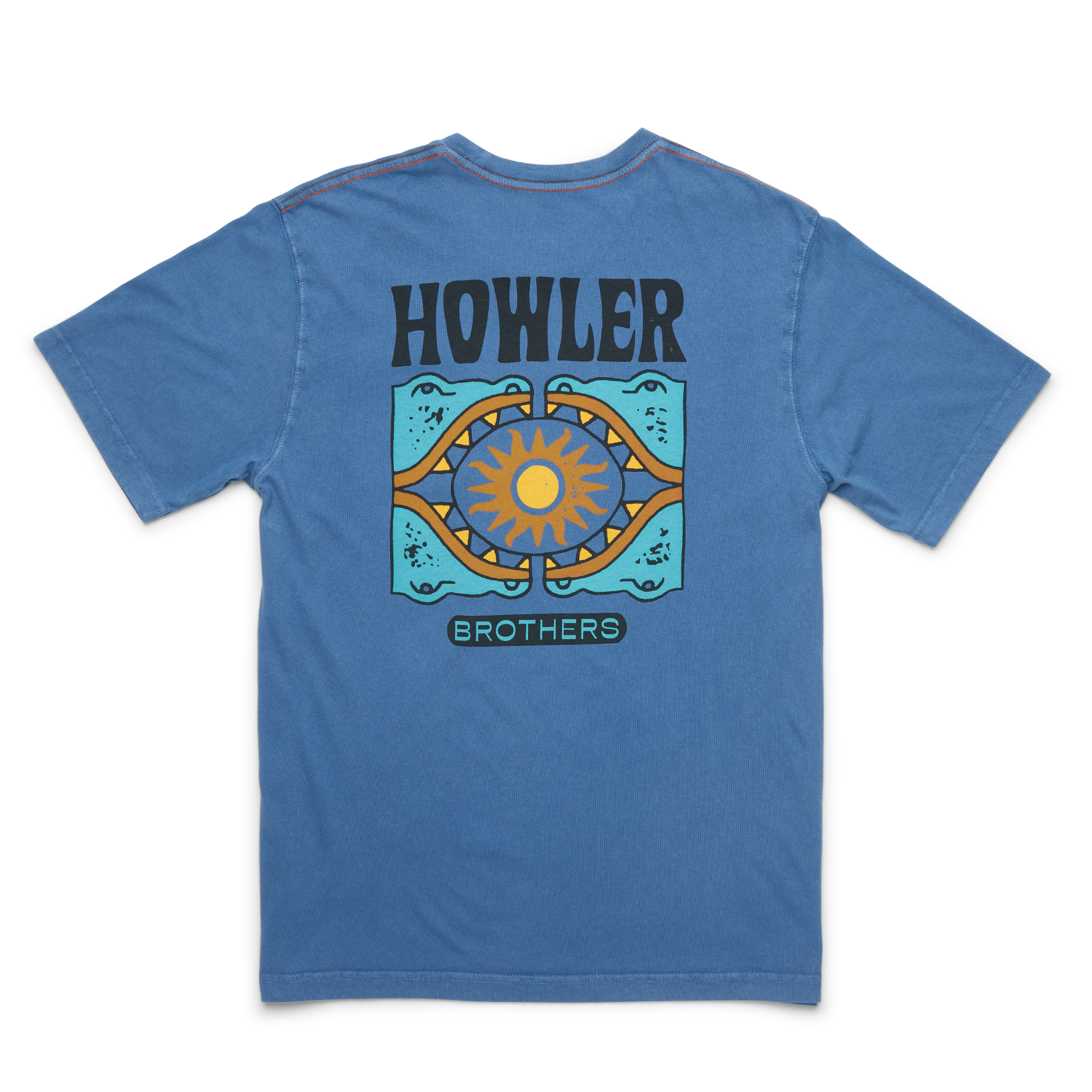 Howler Brothers Mens Cotton Pocket T CRE Creative Creatures Eel: Terracotta