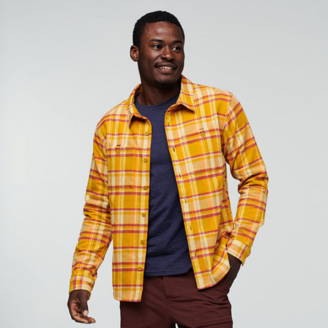 Cotopaxi Mens Mero Organic Flannel Shirt ABP Amber Plaid / M