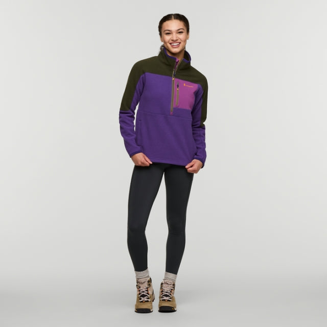 Cotopaxi Women&#39;s Abrazo Half-Zip Fleece Jacket WDBV Woods/Black Violet