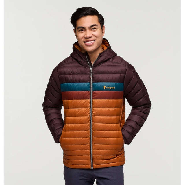 Cotopaxi Men&#39;s Fuego Hooded Down Jacket CFESN  Coffee and Sienna