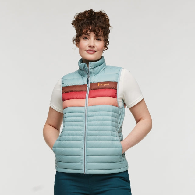 Cotopaxi Womens Fuego Down Vest SST Sea Spray Stripes / S