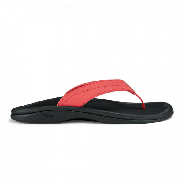 Olukai Womens Ohana Hot Coral / Black