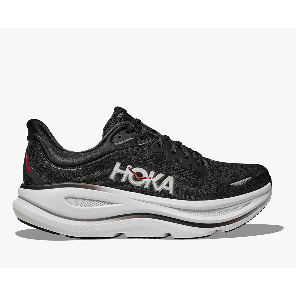 Hoka Mens Bondi 9 Black / Vermillion
