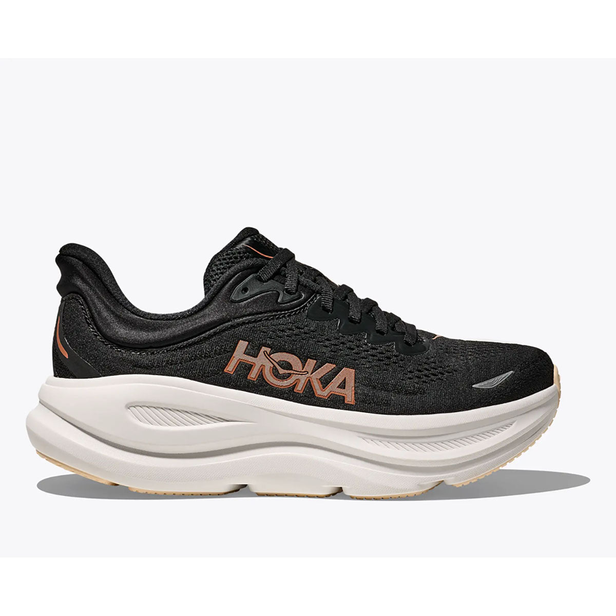 Hoka Womens Bondi 9 Black / Rose Gold