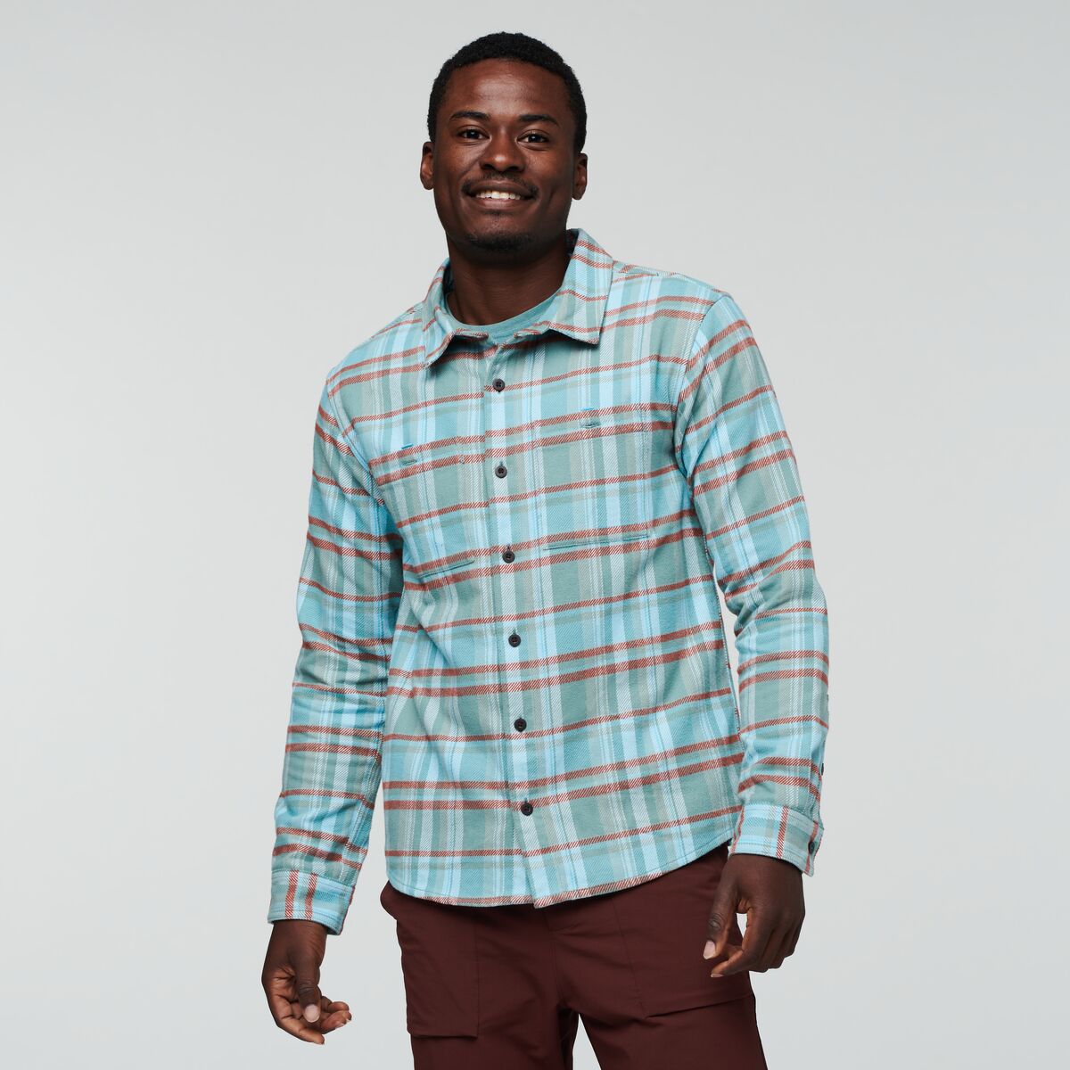 Cotopaxi Men&#39;s Mero Organic Flannel Shirt Bluegrass Plaid