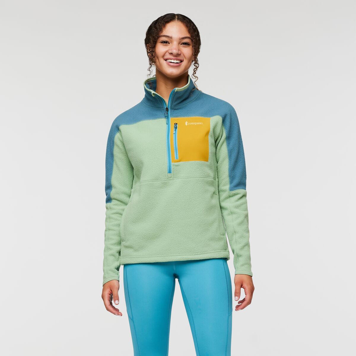 Cotopaxi Women&#39;s Abrazo Half-Zip Fleece Jacket Blue Spruce/Aspen