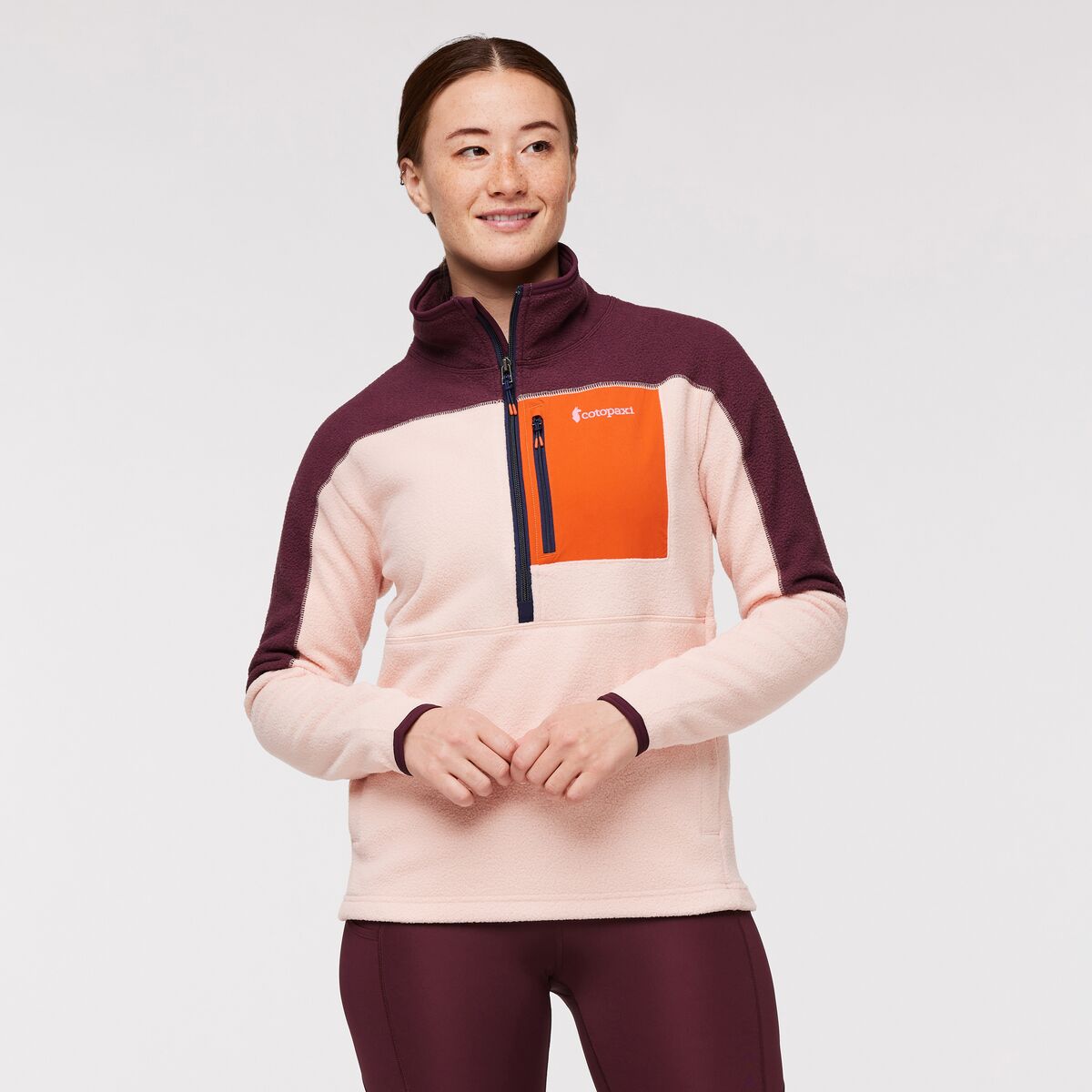 Cotopaxi Women&#39;s Abrazo Half-Zip Fleece Jacket Wine/Rosewood