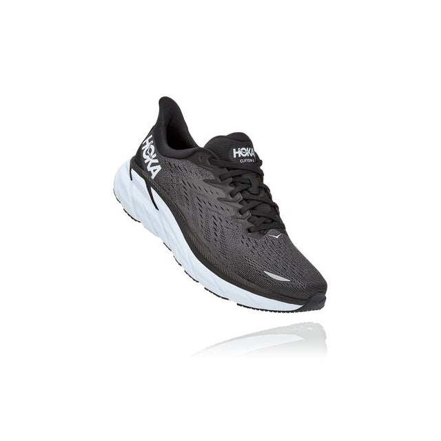 Hoka One One Men&#39;s Clifton 8 - Wide Black/White