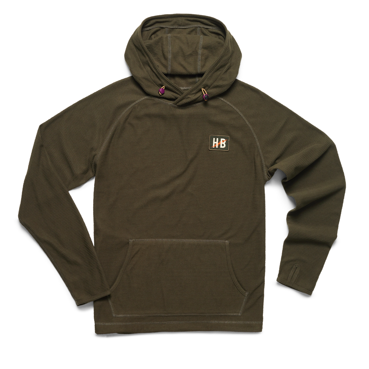 Howler Brothers Mens Palo Duro Grid Fleece Hoodie MIR Mirage Blue