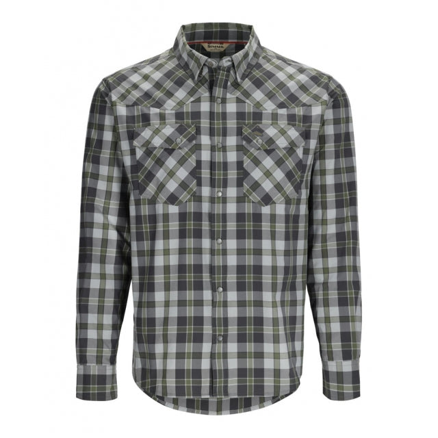 Simms Fishing Mens Brackett Long Sleeve Shirt 1084 Backcountry Clover Plaid