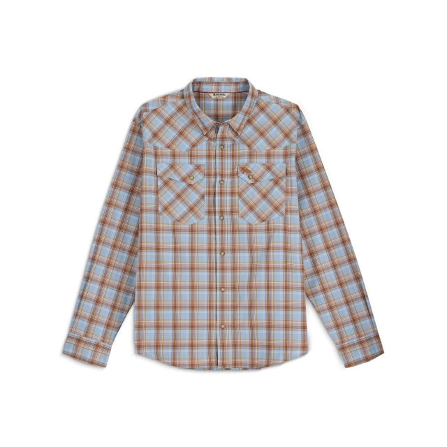 Simms Fishing Mens Brackett Long Sleeve Shirt 1303 Steel Blue Brackett