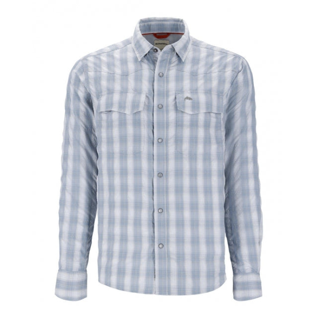 Simms Fishing Mens Big Sky Long Sleeve Fishing Shirt 1168 Bimini Blue
