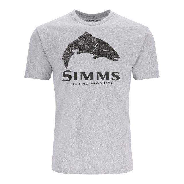 Simms Fishing Mens Wood Trout Fill T-Shirt 067 Grey Heather