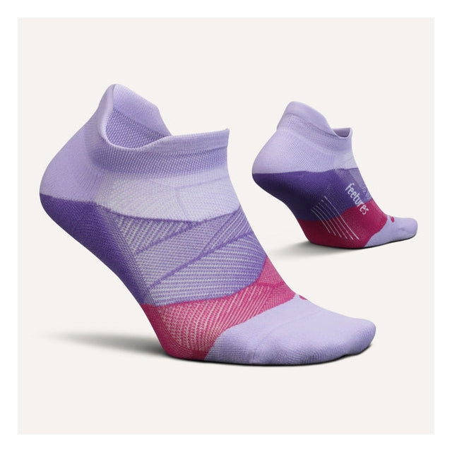 Feetures! Elite Light Cushion No Show Tab Socks 5579 ace Up Lavender / L