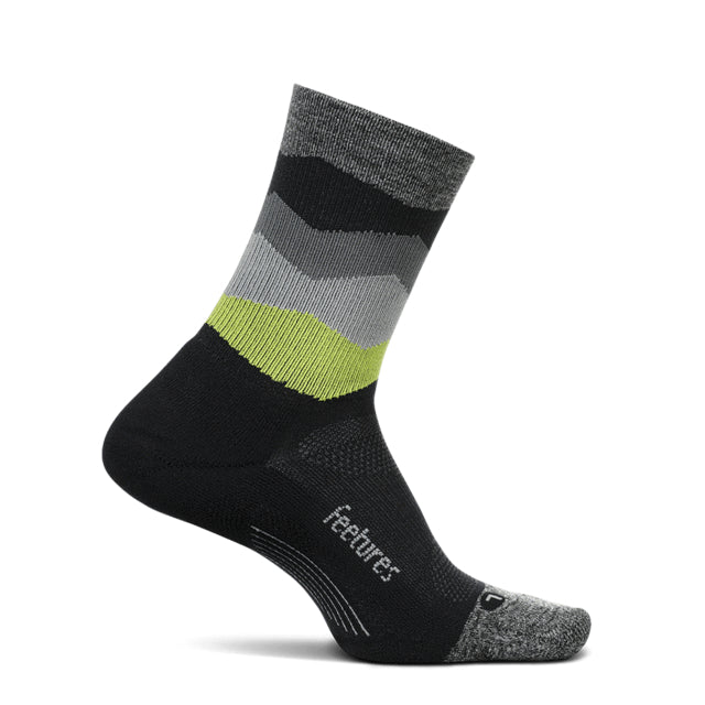 Feetures! Elite Light Cushion Mini Crew Black Waves