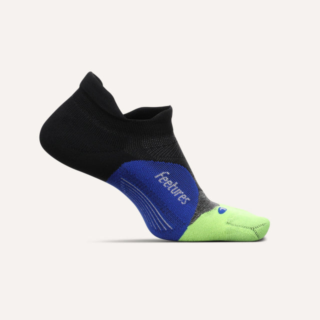 Feetures! Elite Light Cushion No Show Tab Socks Black Neon