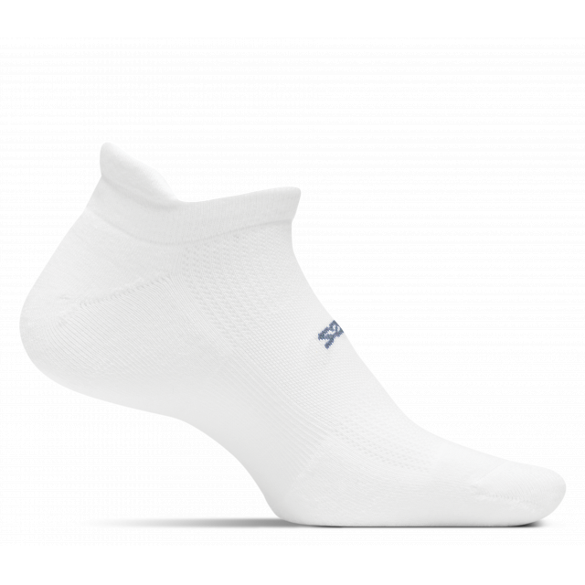 Feetures! High Performance Cushion No Show Tab Socks White