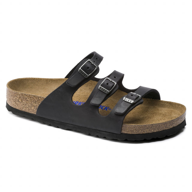 Birkenstock Florida Soft Footbed Oiled Leather - Regular Black