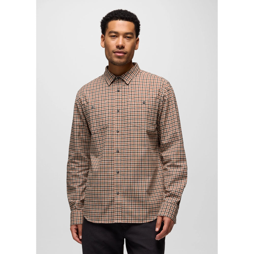 Prana Mens Dolberg Flannel Shirt Tawny