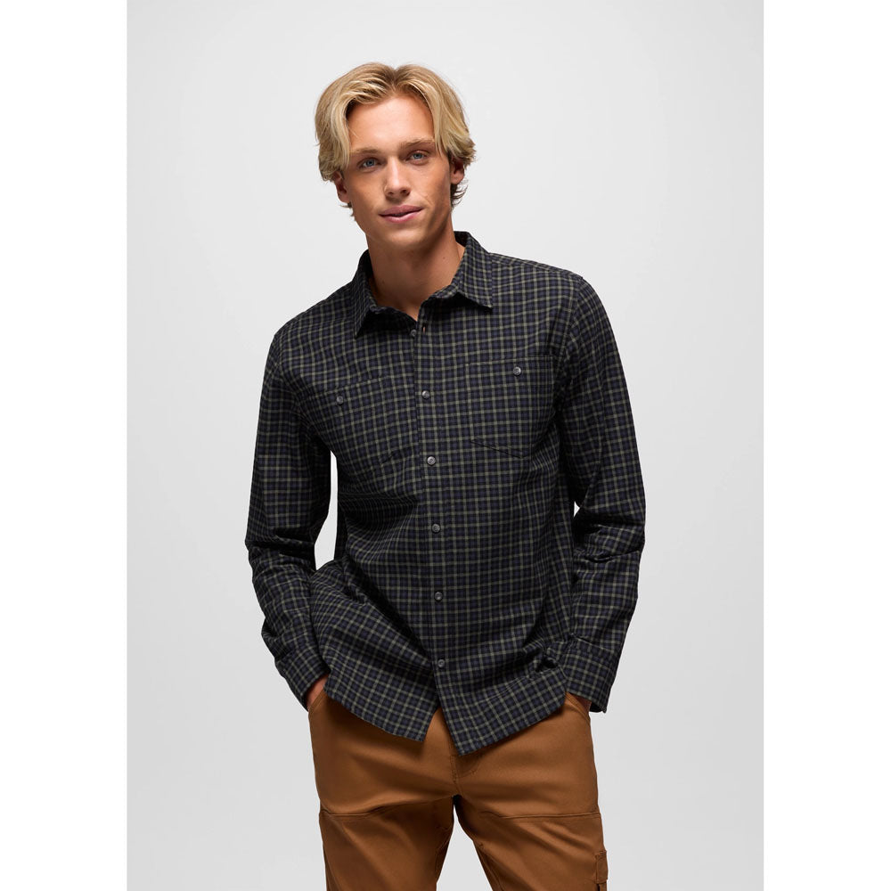 Prana Mens Dolberg Flannel Shirt Spruce