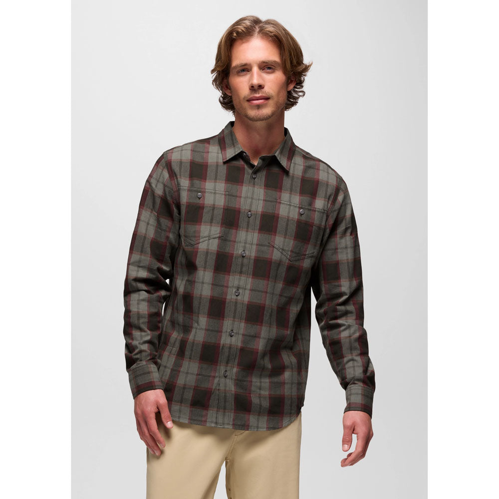 Prana Mens Dolberg Flannel Shirt Nori