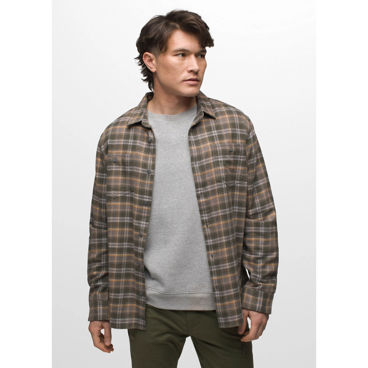 Prana Men&#39;s Dolberg Flannel Shirt Evergreen