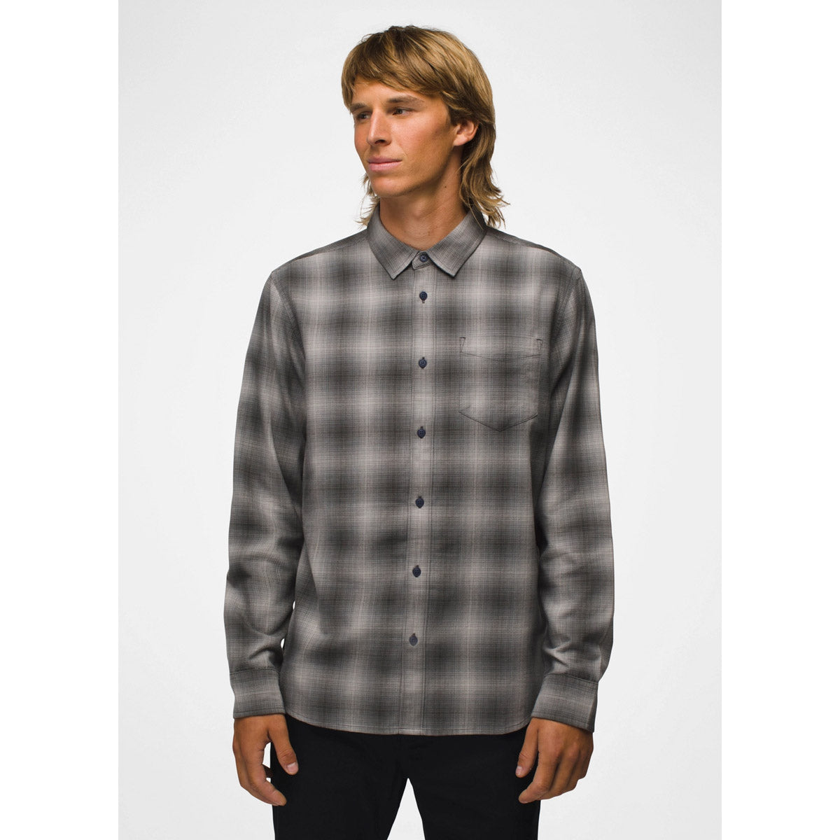 Prana Men's Los Feliz Flannel Shirt - Slim Ashy