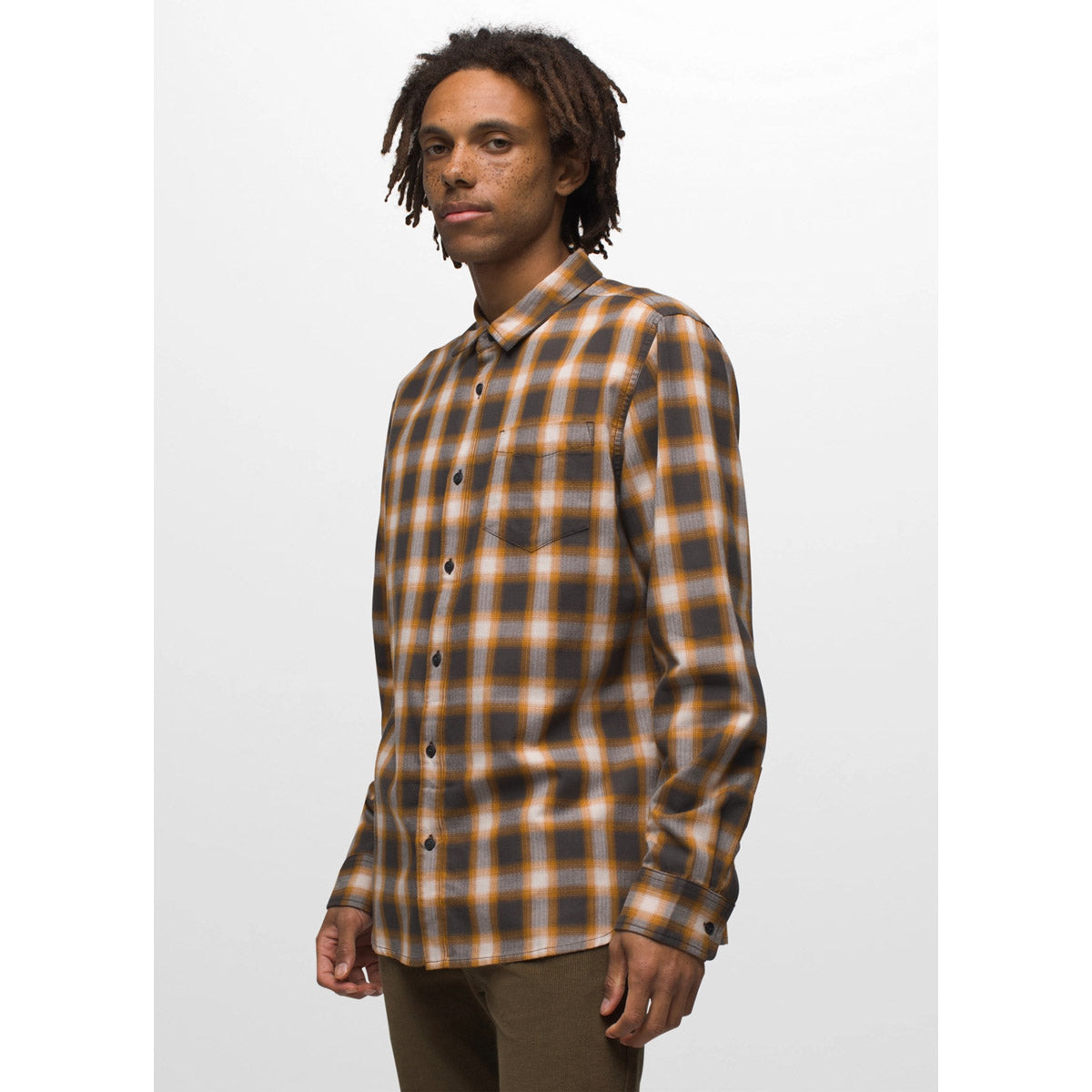 Prana Men&#39;s Los Feliz Flannel Shirt - Slim Dark Iron