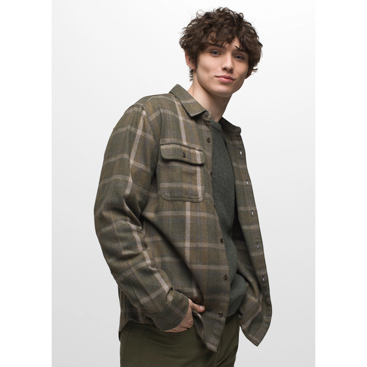 Prana Men&#39;s Westbrook Flannel Shirt Peat