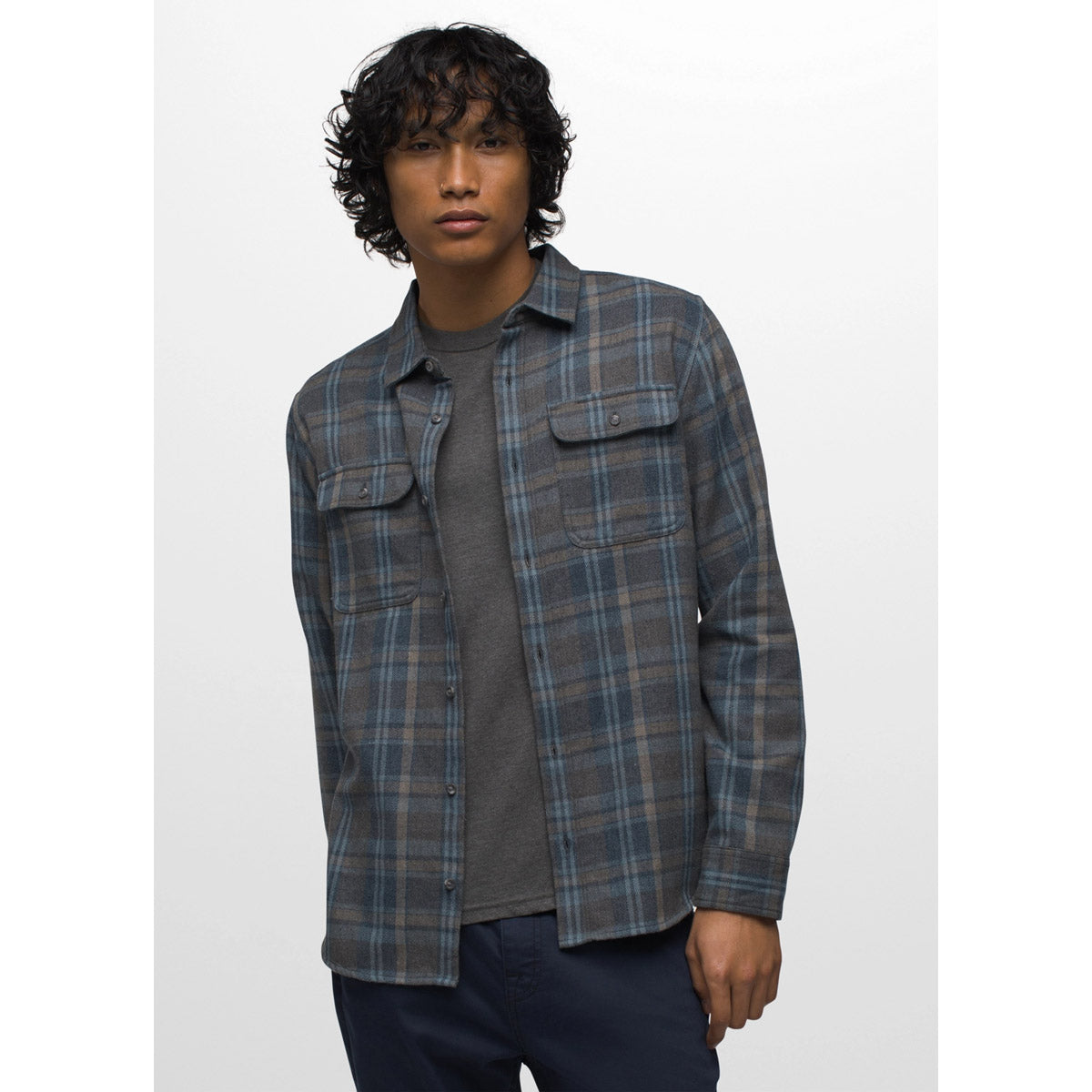 Prana Men&#39;s Westbrook Flannel Shirt Stormy Night