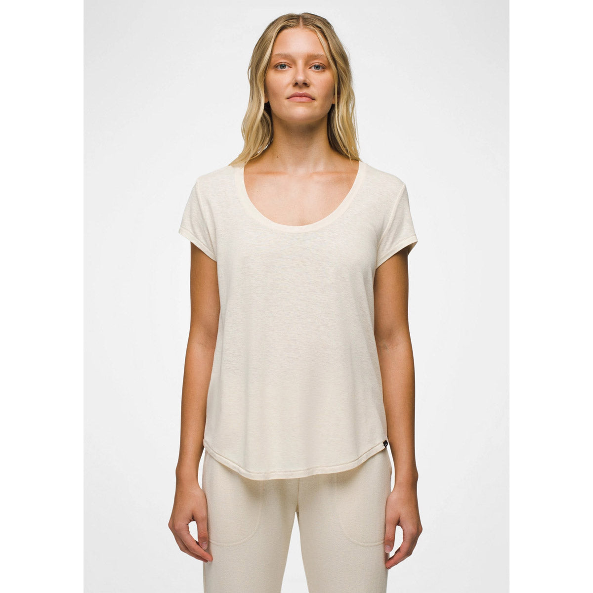 Prana Women&#39;s Cozy Up Scoop Neck Tee Canvas Heather