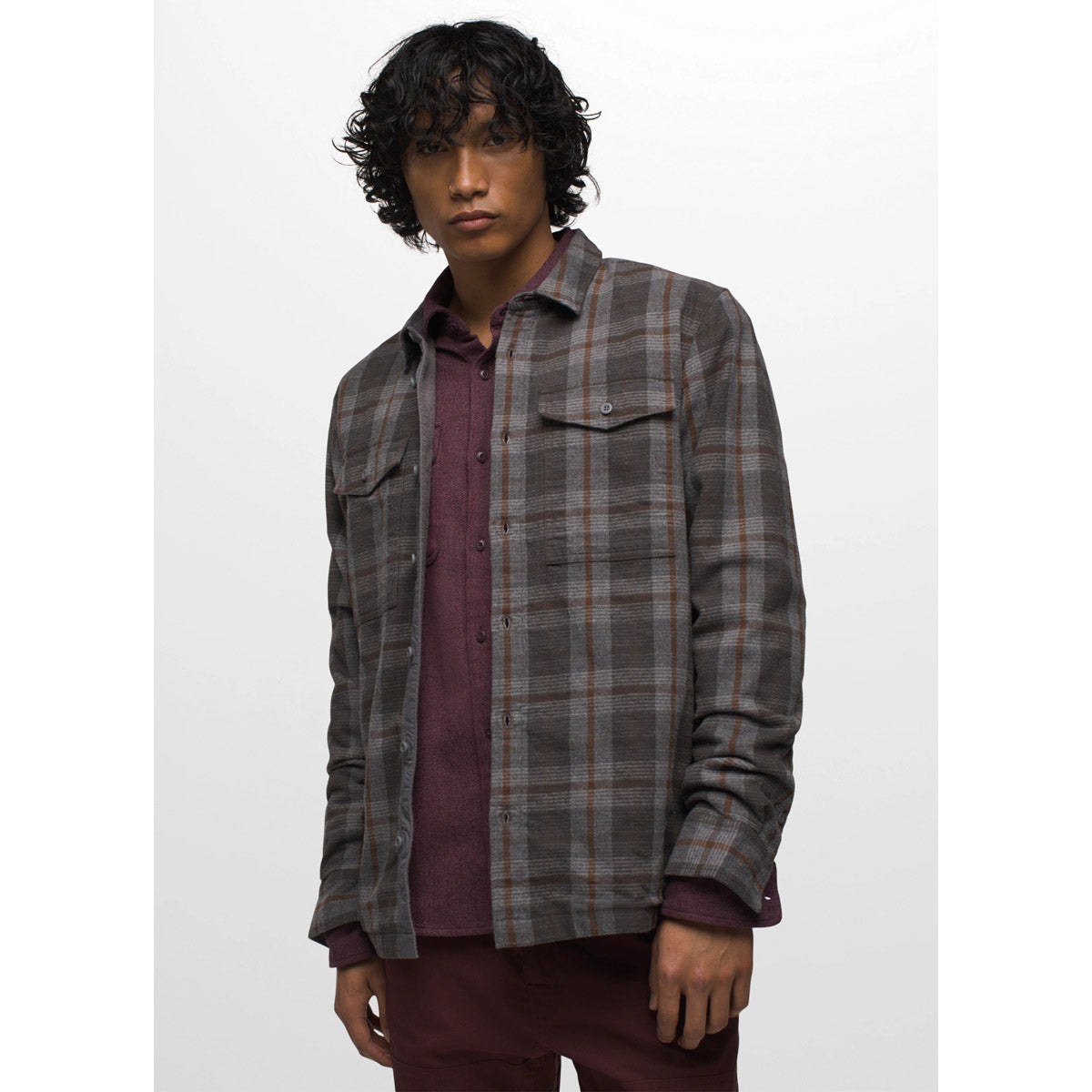 Prana Men&#39;s Copper Skies Lined Flannel Flint Heather