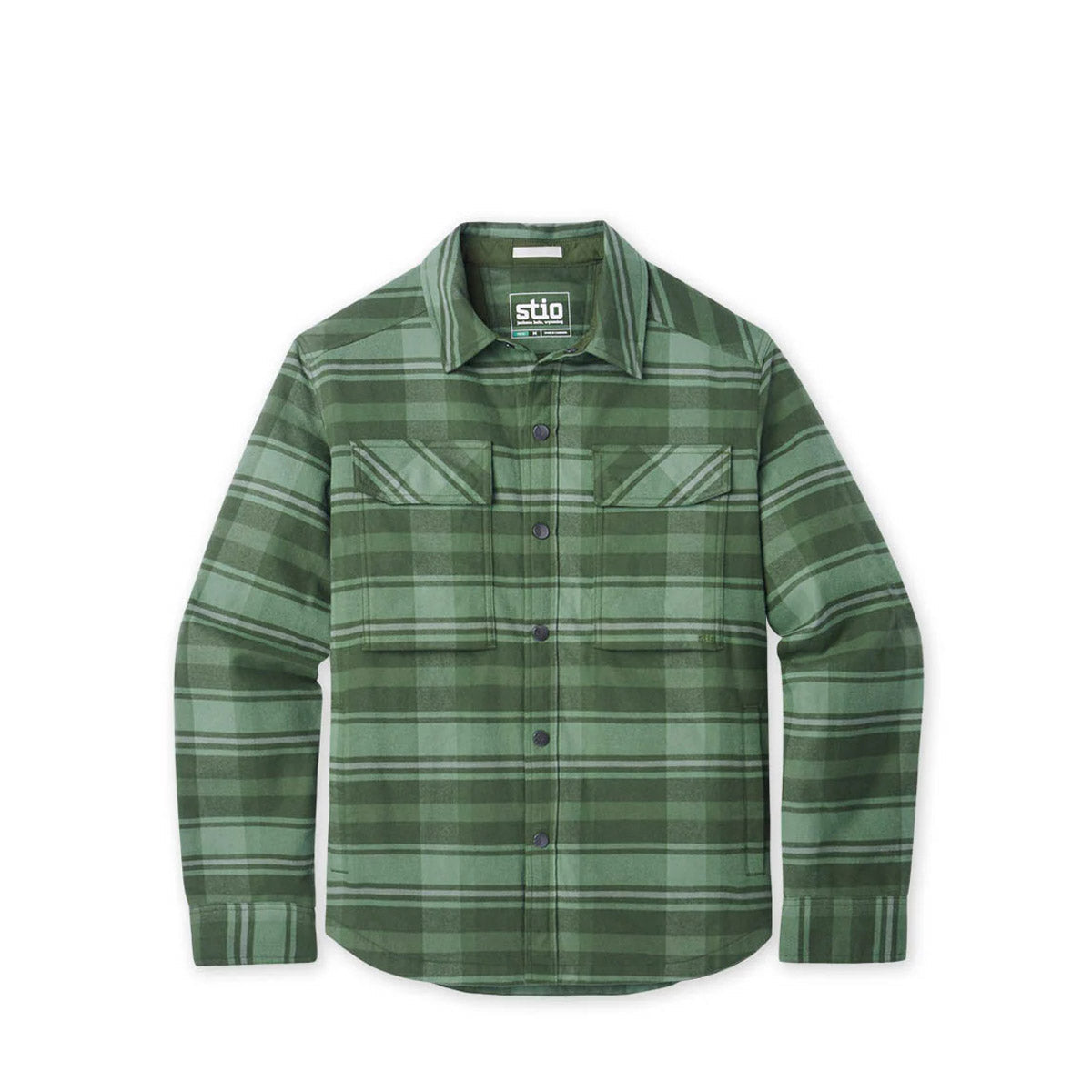 Stio Men&#39;s Buckhorn Insulated Snap Shirt Pine Forest Plaid