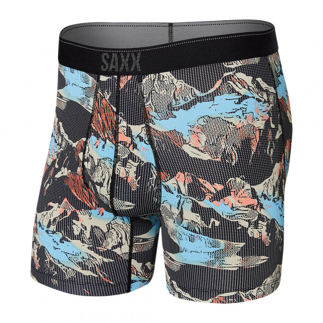 Saxx Underwear Co. Men&#39;s Quest 2.0 Boxer Brief OB Black Mountainscape / M