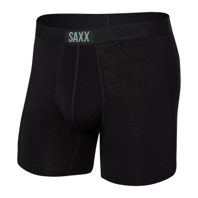 Saxx Underwear Co. Mens Vibe Super Soft Boxer Brief BBB Black/Black