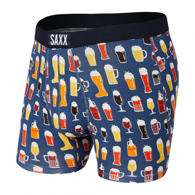 Saxx Underwear Mens Vibe Boxer Brief PPD Dark Denim Pitcher Perfect