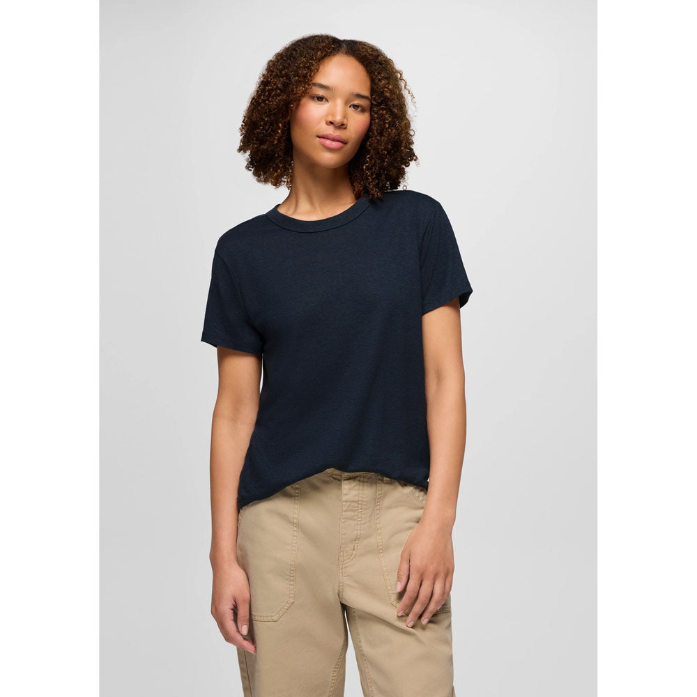 Prana Womens Cozy Up Short Sleeve Crew Stormy Night Heather