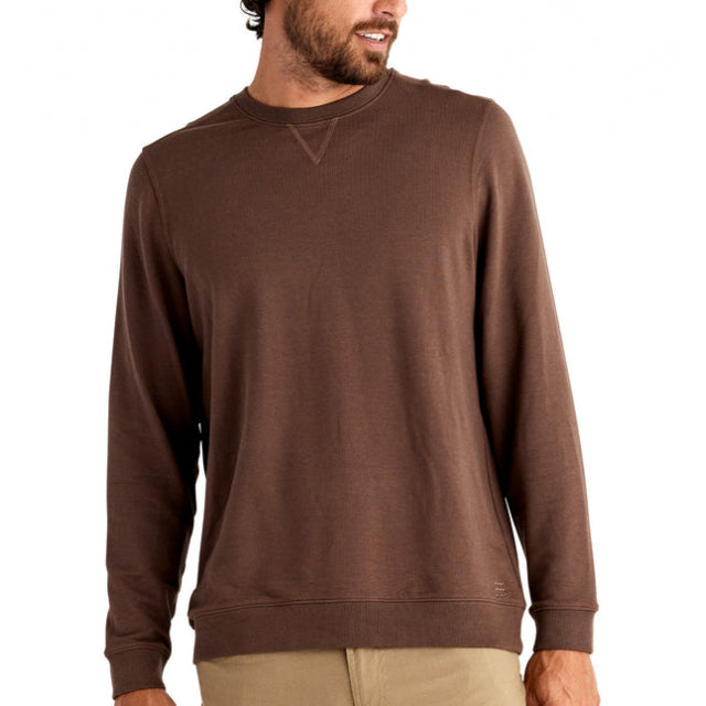 Free Fly Apparel Men&#39;s Bamboo Heritage Fleece Crew 621 Mustang