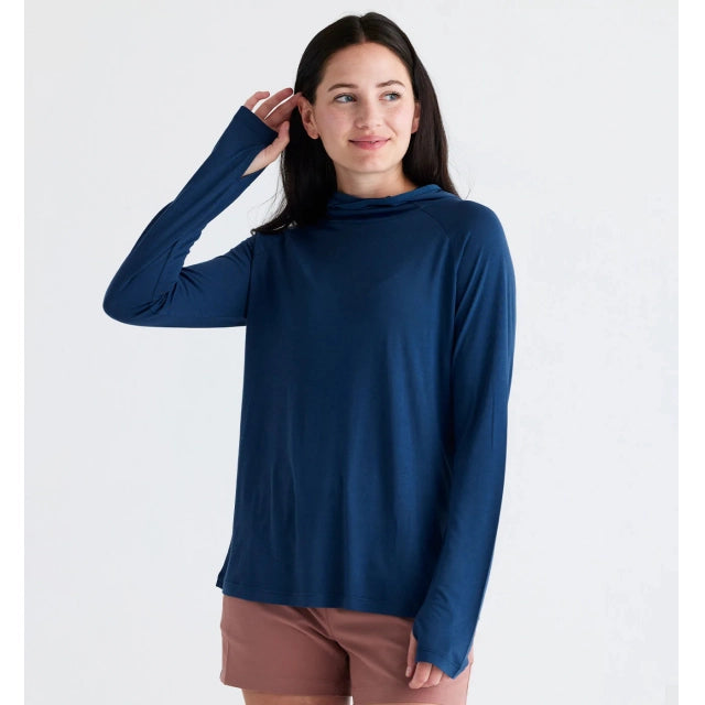 Free Fly Apparel Women&#39;s Bamboo Lightweight Hoodie II 436 True Navy