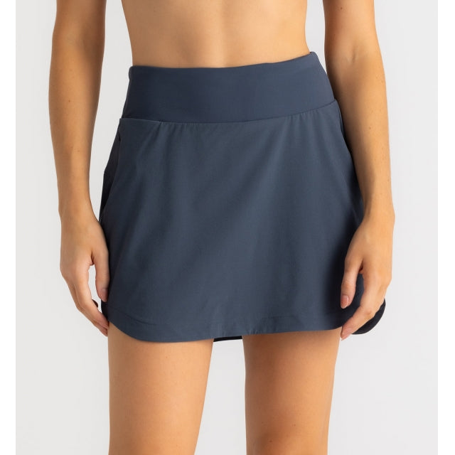 Free Fly Apparel Women&#39;s Bamboo-Lined Active Breeze Skort - Long 405 Blue Dusk II