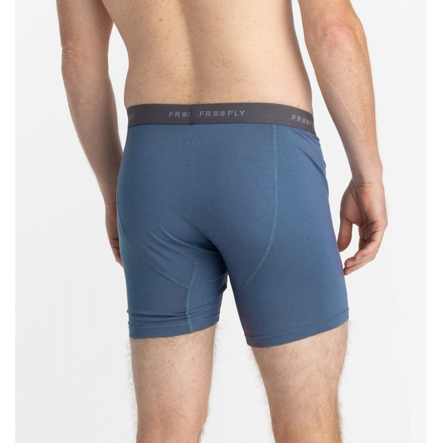 Free Fly Apparel Mens Bamboo Motion Boxer Brief 447 Slate Blue