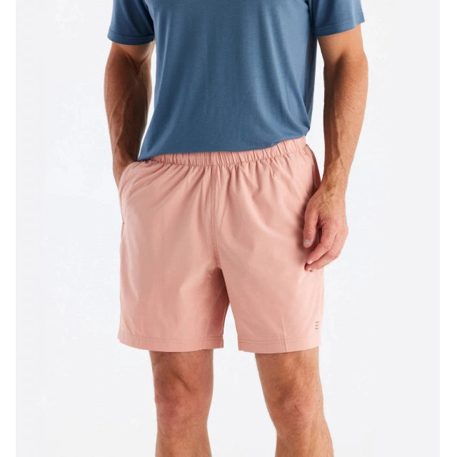 Free Fly Apparel Mens Lined Breeze Short - 7.5 603 Orange Dusk