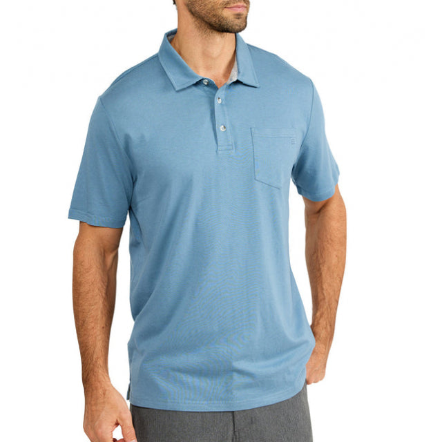 Free Fly Apparel Men's Bamboo Heritage Polo 400 Blue Fog