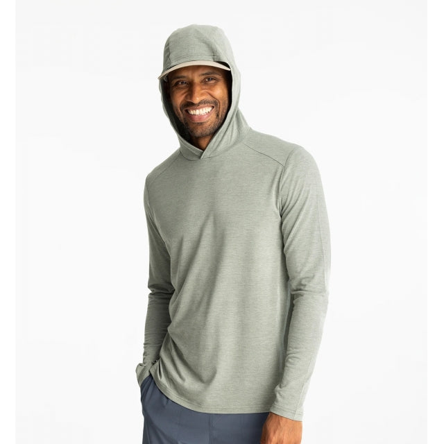 Free Fly Apparel Men&#39;s Bamboo Shade Hoodie 526 Heather Agave Green