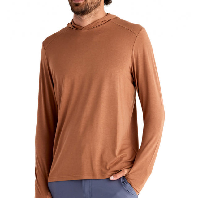 Free Fly Apparel Men's Bamboo Shade Hoodie 618 Desert Sand Red
