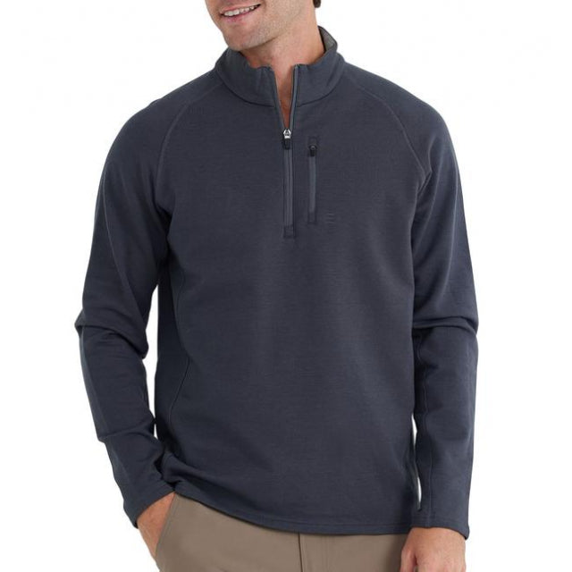 Free Fly Apparel Men&#39;s Bamboo Heritage Fleece Quarter Zip 101 Graphite