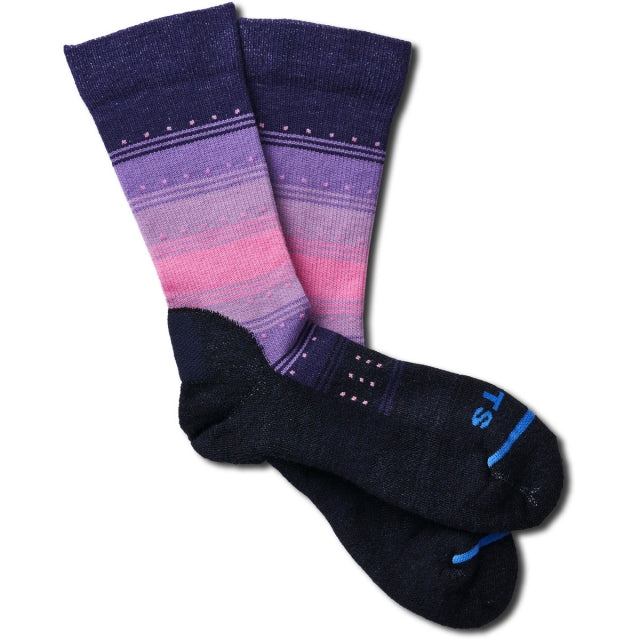 Fits Womens Casual Aztec Crew Socks 505 Navy/Cashmere Rose