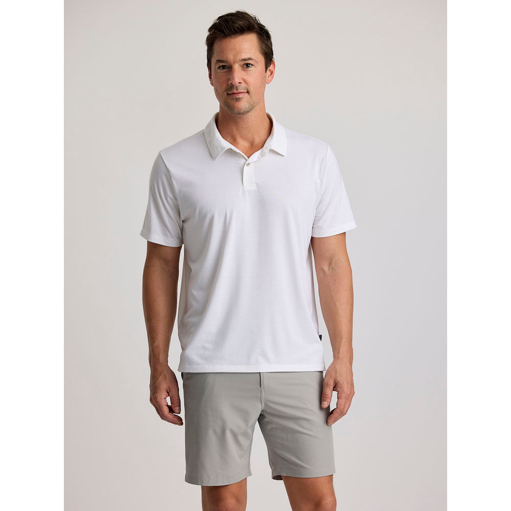 Free Fly Apparel Mens Elevate Polo Bright White