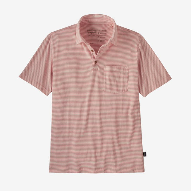 Patagonia Mens Daily Polo FMU Fathom Stripe: Sunfade Pink / S